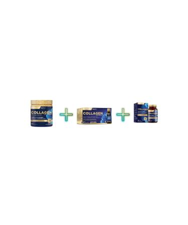 Nutraxin Collagen Powder Gold Quality 300 Gr + Beauty Gold Collagen 10 X 50 Ml + H