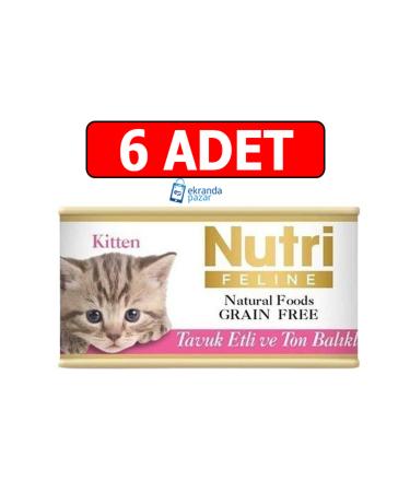 Nutri feline grain-free chicken and tuna kitten wet food 85gr x 6pcs