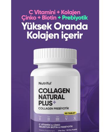 Nutriful Collagen Natural Plus 5 TYPE Collagen+Prebiotic TYPE 1-2-3-5-10 (Vitamin C Selenium ) 90 TABLETS. - Buy Online on GoSupps.com