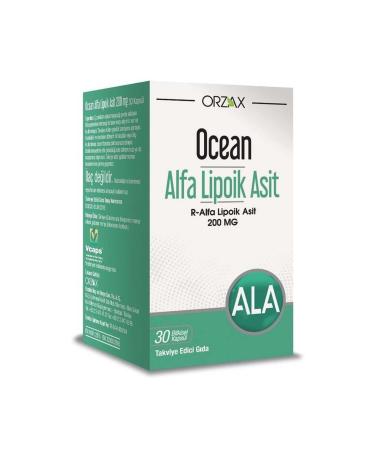 Ocean Alpha Lipoic Acid 200 mg 30 Tablets Food Supplement Containing R-Alpha Lipoic Acid