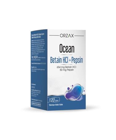 Ocean Betaine HCI Digestive System Magnesium D - C - B12 Plain Adult 120 Tablets Food Supplement