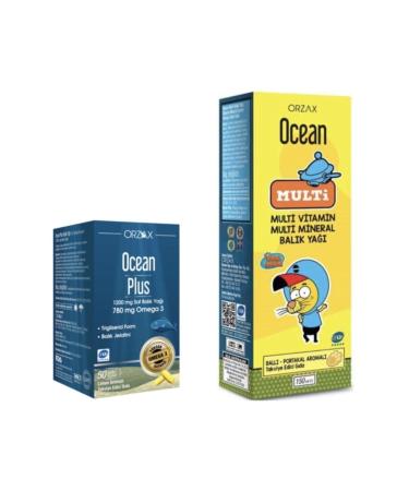 Ocean Ocean Plus 1200 mg 50 Capsules Lemon + Ocean Omega 3 Fish Oil Multi Syrup 150 ml