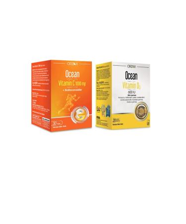 Ocean Vitamin D Support Vitamin D3 600'Iu Spray 20 ml and Vitamin C 1000 mg 30 Tablets