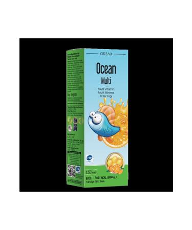 Ocean Orzax Multi Syrup Honey Orange Flavored Fish Oil 150 Ml -(expiration:08/2024)