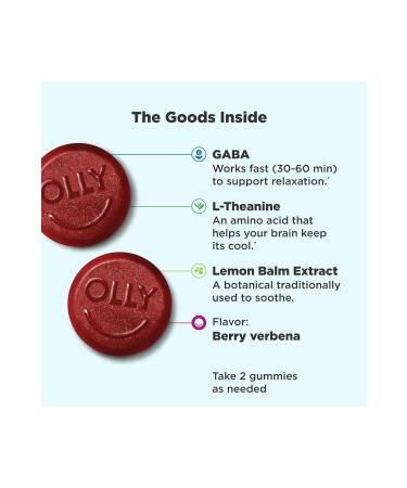 OLLY Goodbye Stress GABA L-Theanine Lemon Balm 42 Gummies - Buy Online on GoSupps.com