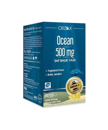 Orzax Ocean Omega 3 500 Mg Pure Fish Oil 60 Capsules