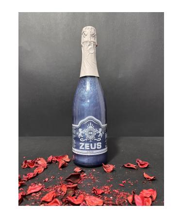 OS ZEUS Blueberry and Mixed Fruit Flavored Non-Alcoholic Carbonated Drink and 2 Glasses