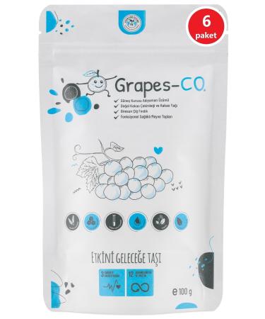 Dark Brown Grape and Hazelnut Additive-Free Fruit Ball Healthy Snack 6x100 gr