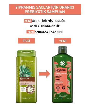 Yves Rocher Damaged Hair Repair Prebiotic Shampoo sulfate-free salt-free vegan - Buy Online on GoSupps.com