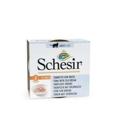 Canned Cat Food with Tuna and Sea Bream in Schesir Sauce 70 Gr