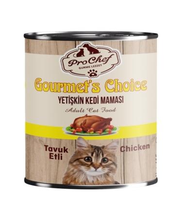 Prochef 12 Pieces Gourmet's Choice Adult Cat Food | 415 gr Chicken Meat Canned Wet Food