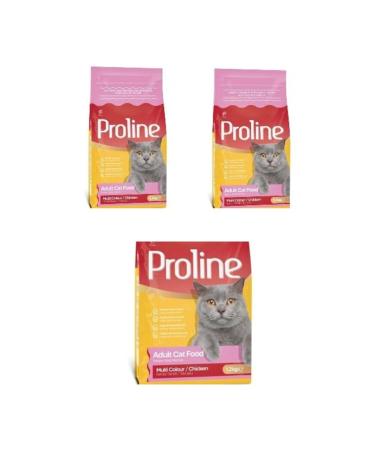 PROLINE Adult Cat Food with Colorful Grains and Chicken 1.2 kg (3 pieces)
