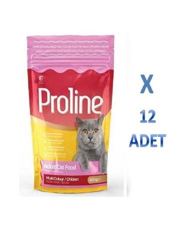 Proline Proline Colored Grained Chicken Adult Cat Food 400 gr x 12 Pieces