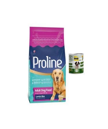 Proline Proline Dog Complete and Balanced Lamb Meat & Rice Dog Food for Adult Dogs 2.2 Kg + Canned