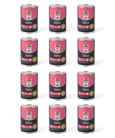 Reflex Lamb Puppy Canned Food with Meat Pieces in Sauce 395 Gr 12 Pieces