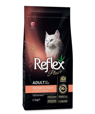 Reflex Plus Adult Hairball Salmon Adult Cat Food 1.5 Kg - Rfx-307