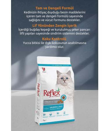 Reflex Sterilized Salmon Sterilized Cat Food with Salmon and Rice 2 Kg X 2 Packages - Buy Online on GoSupps.com
