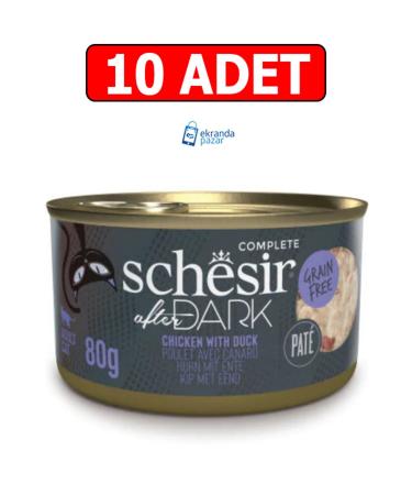 Schesir after dark grain-free pate chicken and duck cat canned food 80gr 10pcs cat wet food puree