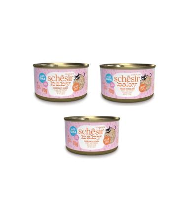 Schesir Baby Cat Chicken and Salmon Kitten Canned Food 70 Gr. X 3 Pieces