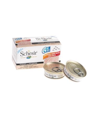 Schesir Tuna and Salmon Cat Canned Food 70 Gr. X 24 Pieces