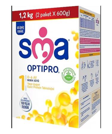 SMA Optipro 1 Probiotic Follow-On Milk 1200 gr 3 Pieces