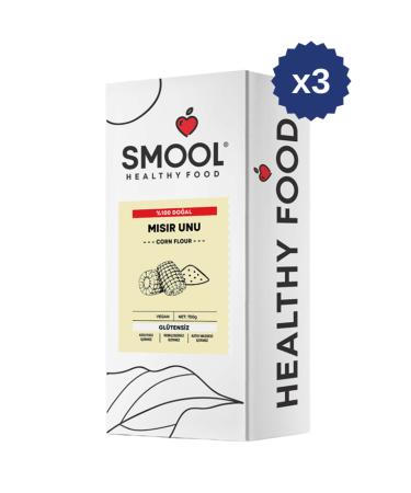 SMOOL Corn Flour 750 gr x 3 GLUTEN-FREE VEGAN ADDITIVE-FREE