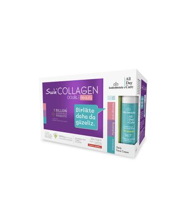 Suda Collagen Double Beauty 10gx30 Sase Watermelon Collagen Suda Beauty- All Day Care Face Cream 50ml