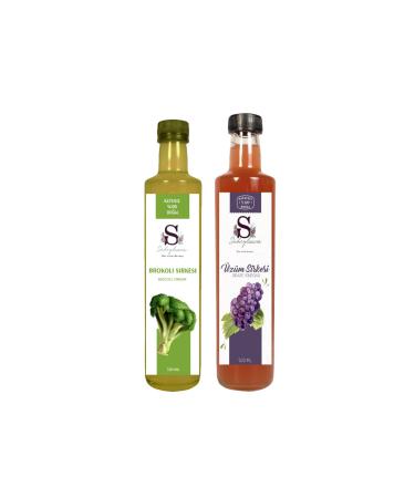 S heylaana Natural Broccoli Vinegar 500 ml and Grape Vinegar 500 ml