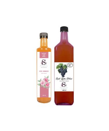 S heylaana Natural Rose Vinegar 1000 ml - Natural Black Cumin Vinegar 500 ml