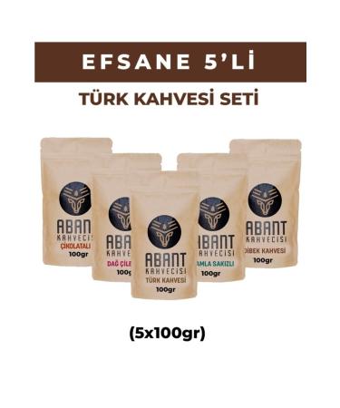 Abant Kahvecisi (5x100gr) Legendary 5-Piece Turkish Coffee Set