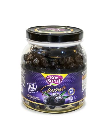 VILLAGE BASKET Low Salt Gemlik Black Olives 900g Campet
