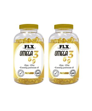 FLX Omega 3-6-9 Fish Oil 180 Softgel & Nevfix Vitamin D3-k2 120 Tablets