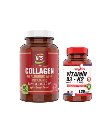 Ncs Collagen Type 1-2-3 Vitamin C & E 90 Tab & Vitamin D3 + K2 Drops 20 Ml