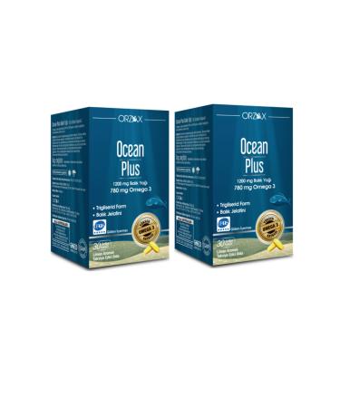 Ocean Omega 3 1200 Mg 30 Capsules - Lemon Flavored Fish Oil + Ocean Vitamin D3 1000 Iu Spray 20 Ml