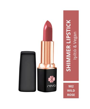 REVA Shimmer Lipstick Wild Rose - Shimmer Lipstick - 4 gr - No: 902 - Vegan & Clean Content