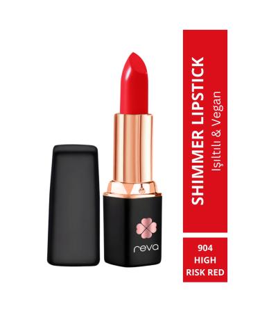 REVA Shimmer Lipstick High Risk Red - Shimmer Lipstick - No: 904 - Vegan & Clean Content