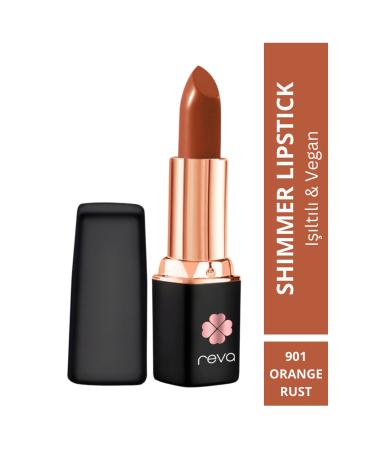 REVA Shimmer Lipstick Orange Rust - Shimmer Lipstick - No: 901 - Vegan & Clean Content