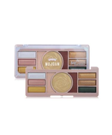 MUJGAN 9-Pack Eyeshadow Highlighter Palette Rose Pattern No:1