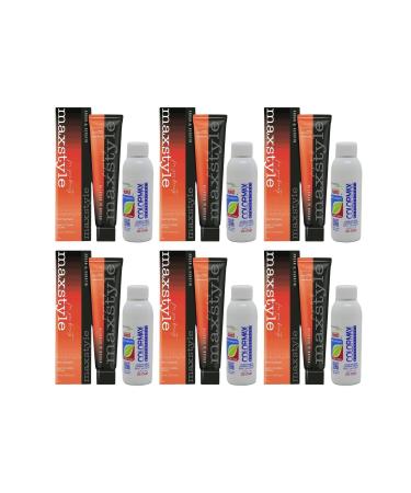 MAXSTYLE New Argan Keratin 2025/11.81 Extra Ash Platinum 60 Ml 6 Hair Dye + 6 90 Ml Oxidant