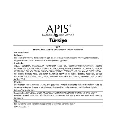 Apis Natural Cosmetics Anti-Aging - Snap-8 Mt Peptide Cream - 100ml - Buy Online on GoSupps.com