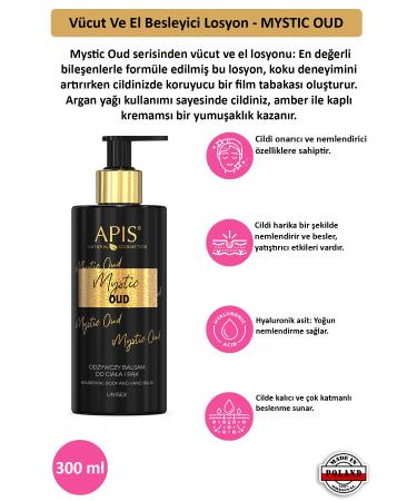 Apis Natural Cosmetics Body and Hand Nourishing Lotion - MYSTIC OUD - 300 Ml