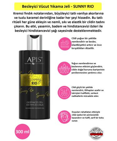 Apis Natural Cosmetics Nourishing Body Wash Gel - SUNNY RIO - 300 Ml