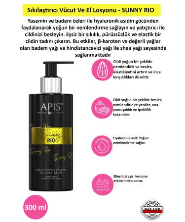 Apis Natural Cosmetics Firming Body and Hand Lotion - SUNNY RIO - 300 Ml