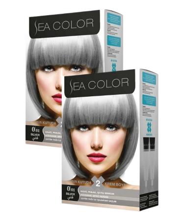 Sea Color 0/01 Hair Dye Smoke Gray 100 ml X 2 Boxes