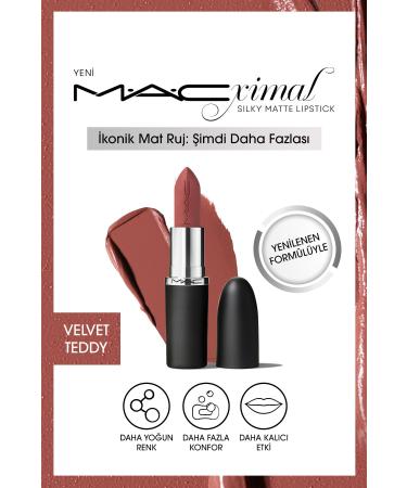 Mac M A CXIMAL Silky Matte Lipstick Moisturizing Intense Color Lipstick - Velvet Teddy
