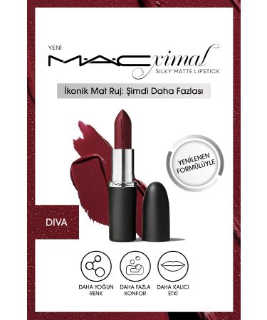 Mac M a cx mal Silky Matte Lipstick Moisturizing Effect Intense Color Lipstick - Diva