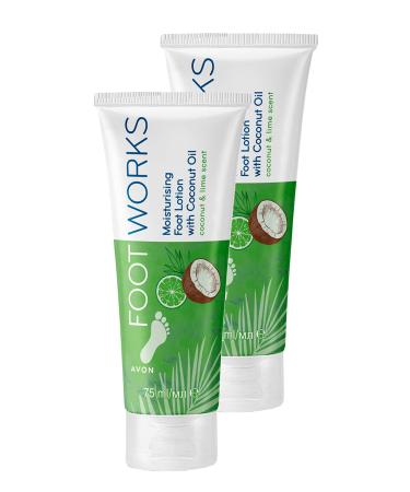 Avon Footworks Coconut and Lime Essence Foot Lotion 75 Ml. Set of Two