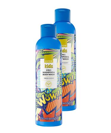Avon Kids Wow 2 in 1 Hair and Body Children's Shampoo 200 Ml. Set of Two