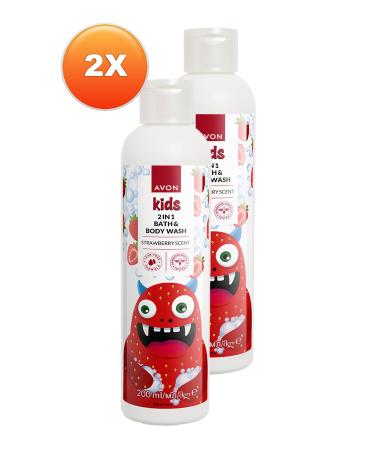Avon Kids 2 in 1 Strawberry Scented Bath and Body Wash for Children 200 Ml. Set of Two - Buy Online on GoSupps.com