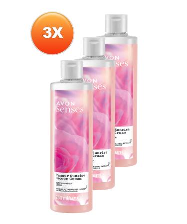 Avon L'amour Sunrise Rose and Amber Scented Cream Shower Gel 250 Ml. Set of Three - Buy Online on GoSupps.com
